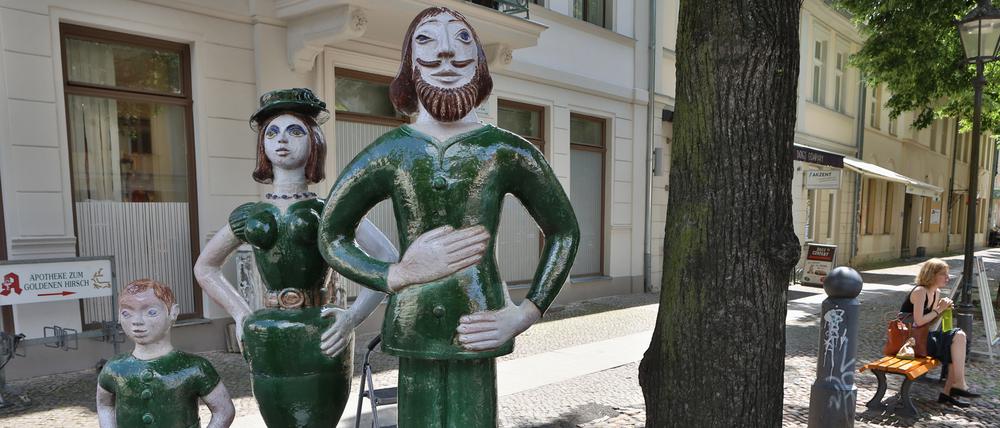 Eine Replik der Skulpturengruppe "Familie Grün" war im Mai 2020 aufgestellt worden.