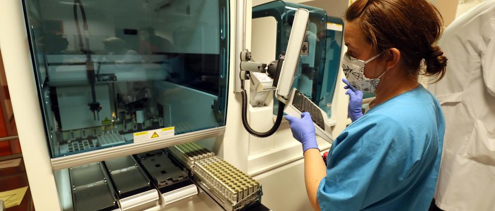 Das Labor des Potsdamer Klinikums Ernst von Bergmann, das PCR-, Antikörpertests sowie Sequenzierungen vornehmen kann.
