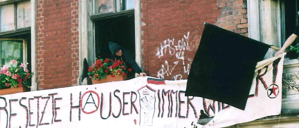 Als das Holländische Viertel noch "Chaotenwohnzimmer" war: Hausbesetzer in der Kurfürstenstraße 5.