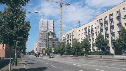 Der Turm der Garnisonkirche wächst. Inzwischen ist der Bau bei 42 Meter, knapp der Hälfte der End-Höhe, angekommen.