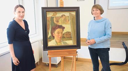Wieder im Originalzustand. Lotte Lasersteins Gemälde „Selbstporträt vor Abend über Potsdam“. 