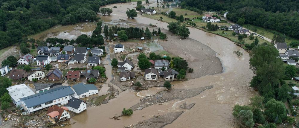 Dorf Insul in Rheinland-Pfalz wurde durch massive Regenfälle Mitte Juli überflutet.