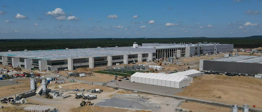 Das Baugelände der Tesla-Autofabrik.