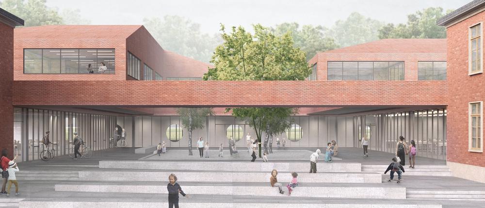Bis zu 600 Schüler und 160 Kitakinder sollen in dem Komplex unterkommen.