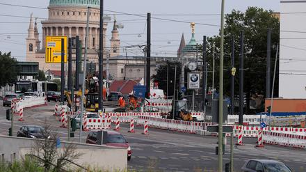 Die Arbeiten an der Tramtrasse nähern sich dem Ende