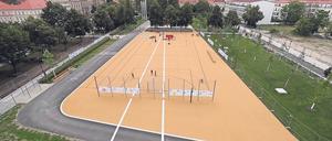 15 000 Quadratmeter für Sport und Spiel. Das neue Freizeitgelände auf der Plantage mit Blick auf Rechenzentrum und Garnisonkirchturm ist am Donnerstag eröffnet worden.