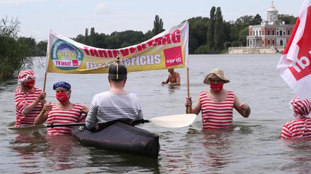 2020 demonstrierte Verdi für einen Traifvertrag bei Fridericus im Heiligen See.