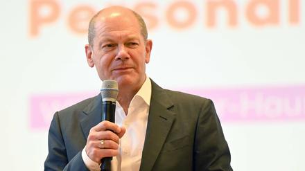 Olaf Scholz bei einer Wahlkampfveranstaltung im Gewerkschaftshaus in Stuttgart.