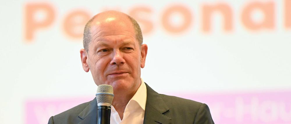 Olaf Scholz bei einer Wahlkampfveranstaltung im Gewerkschaftshaus in Stuttgart.