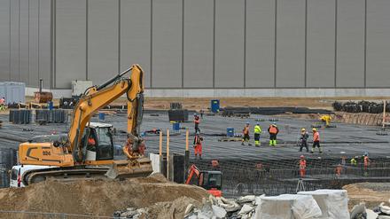 Das Baugelände der Tesla Gigafactory in Grünheide.