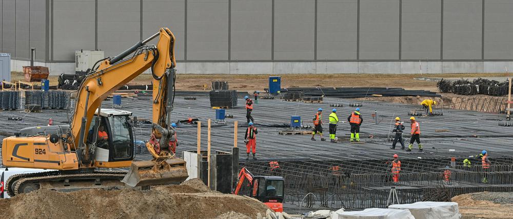 Das Baugelände der Tesla Gigafactory in Grünheide.