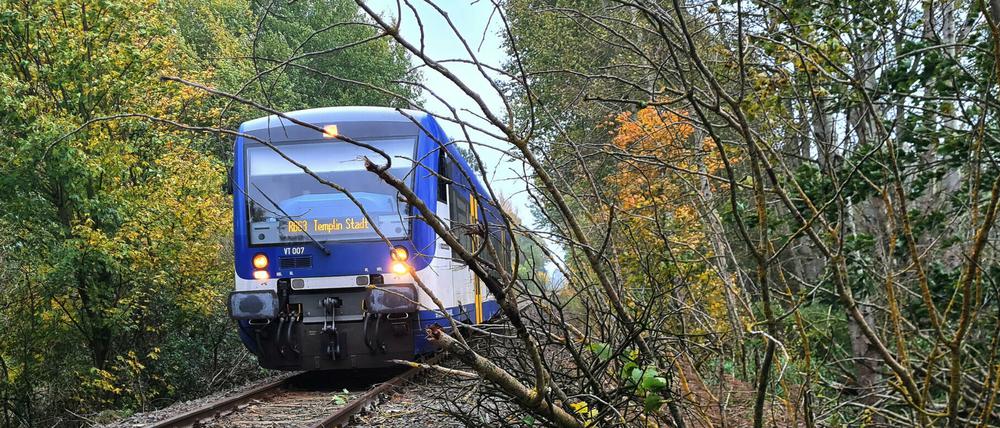 Der Sturm behinderte auch den Zugverkehr.  