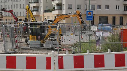 Die Baustelle in der Leipziger Straße.