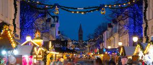 Der „Blaue Lichterglanz“ in der Brandenburger Straße in Potsdam fand zuletzt in voller Länge 2019 statt.