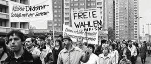 Auf der Breiten Straße. Rund 10.000 Menschen demonstrierten am 4. November 1989 in Potsdam.