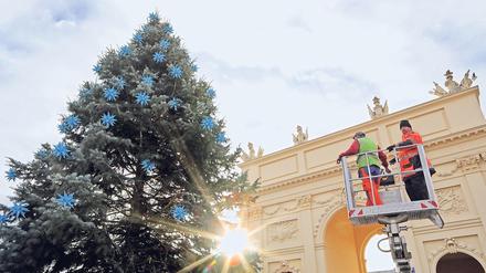In Potsdam wird bereits für die Weihnachtszeit geschmückt.
