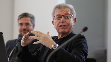 Architekt Daniel Libeskind bei der Pressekonferanz in Potsdam.