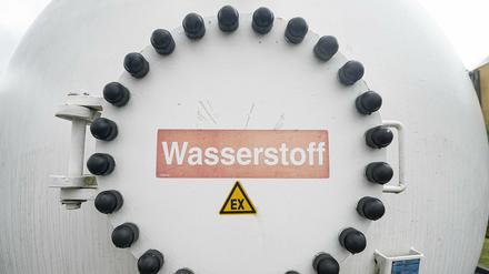 Ein Wasserstoff-Tank im Enertrag-Hybridkraftwerk in Prenzlau.