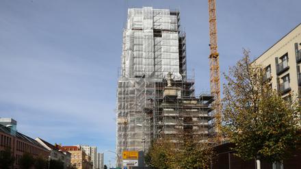 Blick auf die Baustelle der Garnisonkirche.