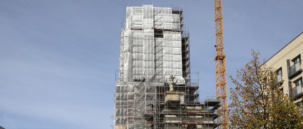 Blick auf die Baustelle der Garnisonkirche.