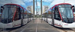 Straßenbahnen vom Typ „Tramlink“, ganz ähnlich jenen, die bereits in Erfurt unterwegs sind, sollen in Potsdam fahren. 