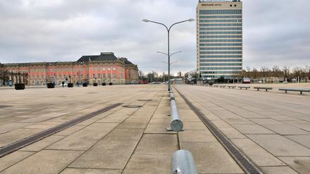 Der Lustgarten in Potsdam ist großflächig mit Beton versiegelt.