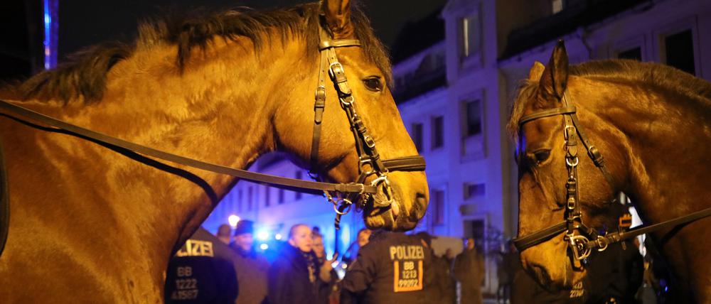 Auch eine Reiterstaffel war am Montag in der Stadt im Einsatz.