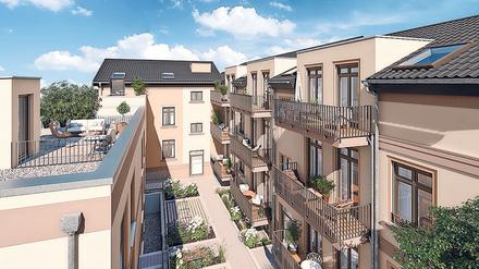 Für die Zwei- bis Vierraumwohnungen mit Garten, Balkon, Terrasse oder Dachterrasse werden 384.500 bis 829.500 Euro aufgerufen. 