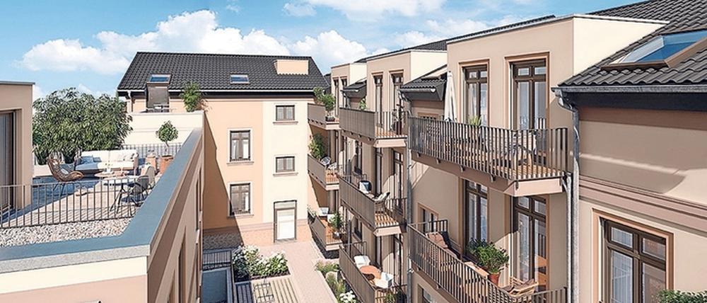 Für die Zwei- bis Vierraumwohnungen mit Garten, Balkon, Terrasse oder Dachterrasse werden 384.500 bis 829.500 Euro aufgerufen.