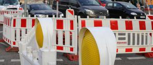 Die Baustelle am Leipziger Dreieck.