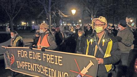 Zur Demo gegen eine Impfpflicht kamen Hunderte. 