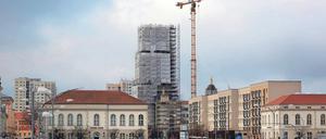 Wiederaufbau. Der Turm der Garnisonkirche wird seit 2017 errichtet.