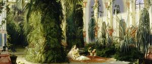 Karl Blechens Gemälde zeigt das Innere des Palmenhauses auf der Pfaueninsel - auch dort werden die Musikfestspiele gastieren.