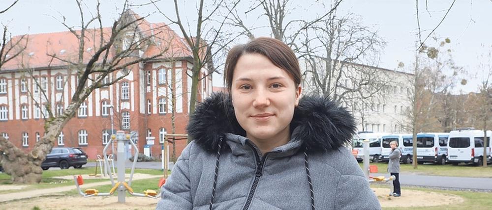 Besorgt. Olha Marushchak ist mit ihrer vierjährigen Tochter und ihrem Ehemann in Potsdam in Sicherheit.