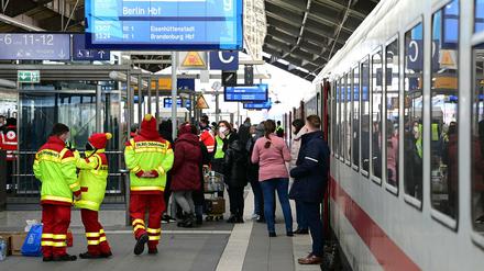 Nach der Ankunft in Frankfurt/Oder fahren die meisten Ukraine-Flüchtlinge weiter nach Berlin. 