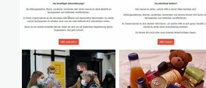 Screenshot des Hilfe-Portals "Spontanhilfe.de".