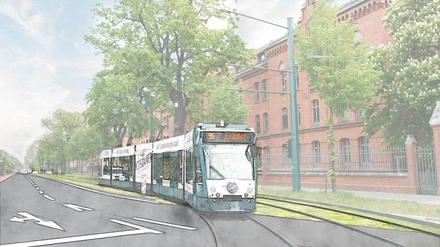 So könnte die Tramstrecke später aussehen.