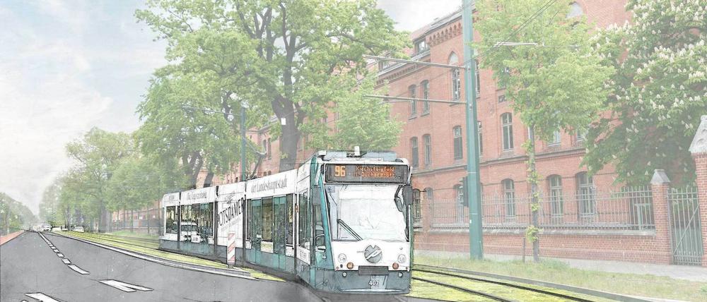 So könnte die Tramstrecke später aussehen.