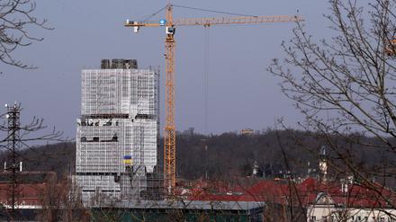 Die Turm-Baustelle der Garnisonkirche.