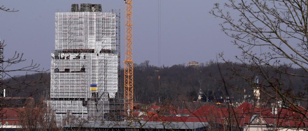 Die Turm-Baustelle der Garnisonkirche.