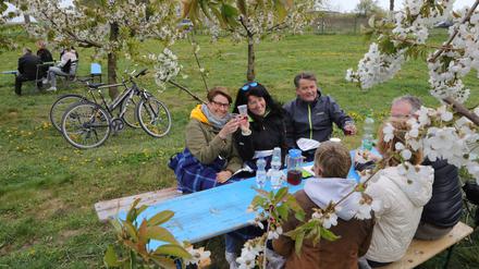 Etwa 30 Akteure, Bauern und Produzenten schenkten in diesem Jahr in Werder (Havel) Obstwein ein.