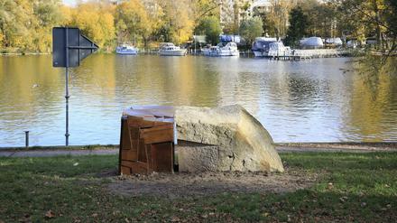 Eine Skulptur auf dem "Walk of Modern Art" in Potsdam.