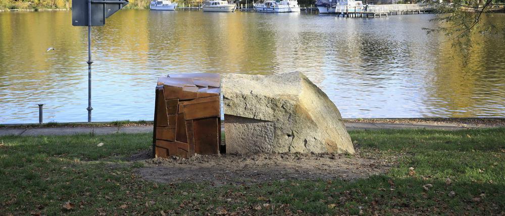 Eine Skulptur auf dem "Walk of Modern Art" in Potsdam.