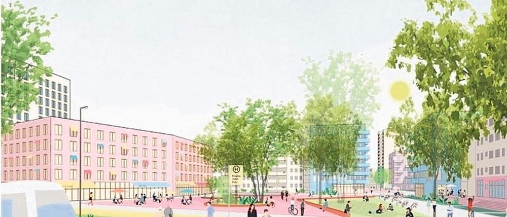 Visitenkarte. Der Magnus-Zeller-Platz soll zum ansprechenden Entrée für den Schlaatz werden. Am 8. Oktober können Bürger beim Abschlussdialog noch einmal ihre Hinweise einbringen.