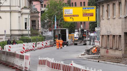 Die Großbaustelle in der Behlertstraße.