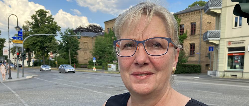 Wahlsiegerin Manuela Saß am Tag der Stichwahl in Werder.