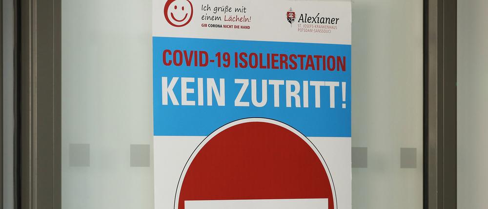 Covid-Isolierstation am St. Josefs-Krankenhaus.