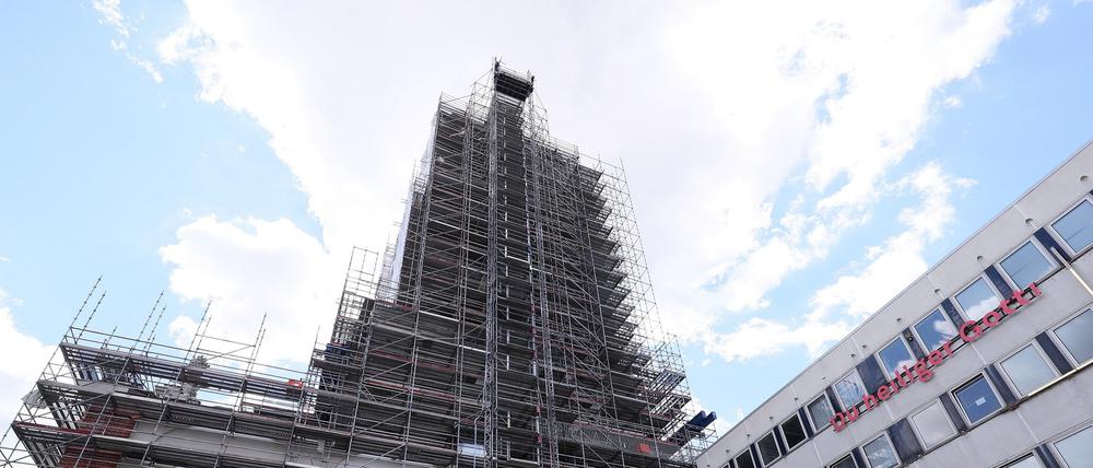 Die Baustelle des Garnisonkirchturms.