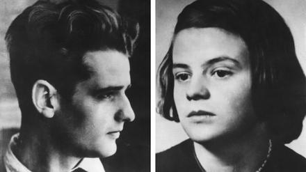 Hans und Sophie Scholl (undatierte Aufnahmen), Gründer bzw. Mitglieder der Widerstandsgruppe „Weiße Rose“ an der Münchner Universität.