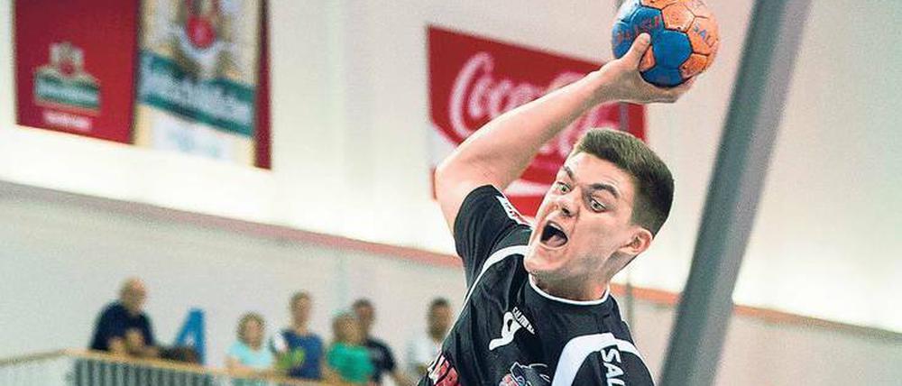 Treffsicher. Robin Huntz warf im Heimspiel gegen Bernburg neun Tore. 